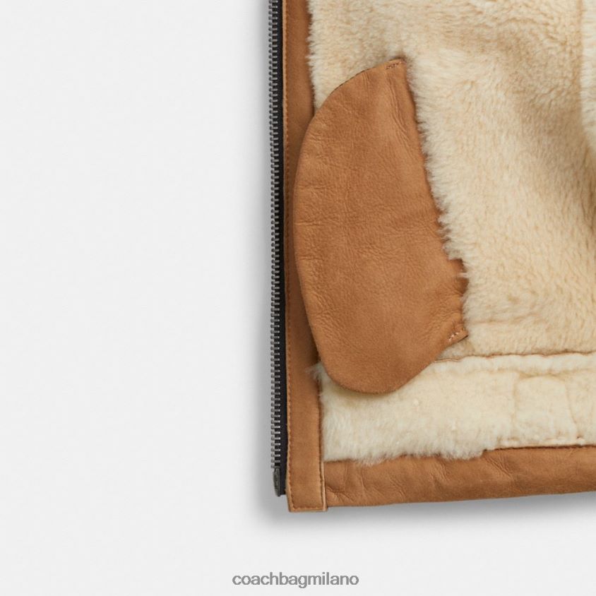 Coach donne aviatore in shearling corto marrone multiplo FPN0Z8456