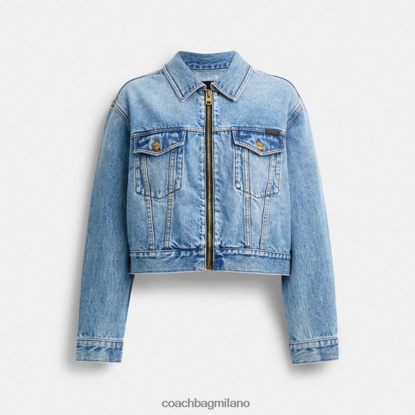 Coach donne giacca corta in denim azzurro FPN0Z8445