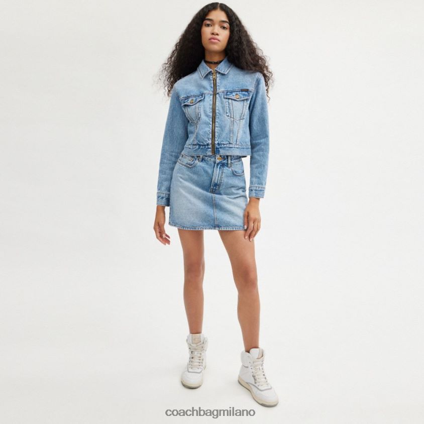 Coach donne giacca corta in denim azzurro FPN0Z8445