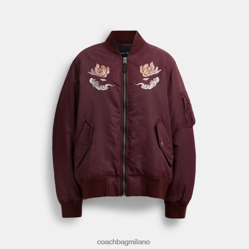 Coach donne giacca ma-1 di capodanno con drago Borgogna FPN0Z8431
