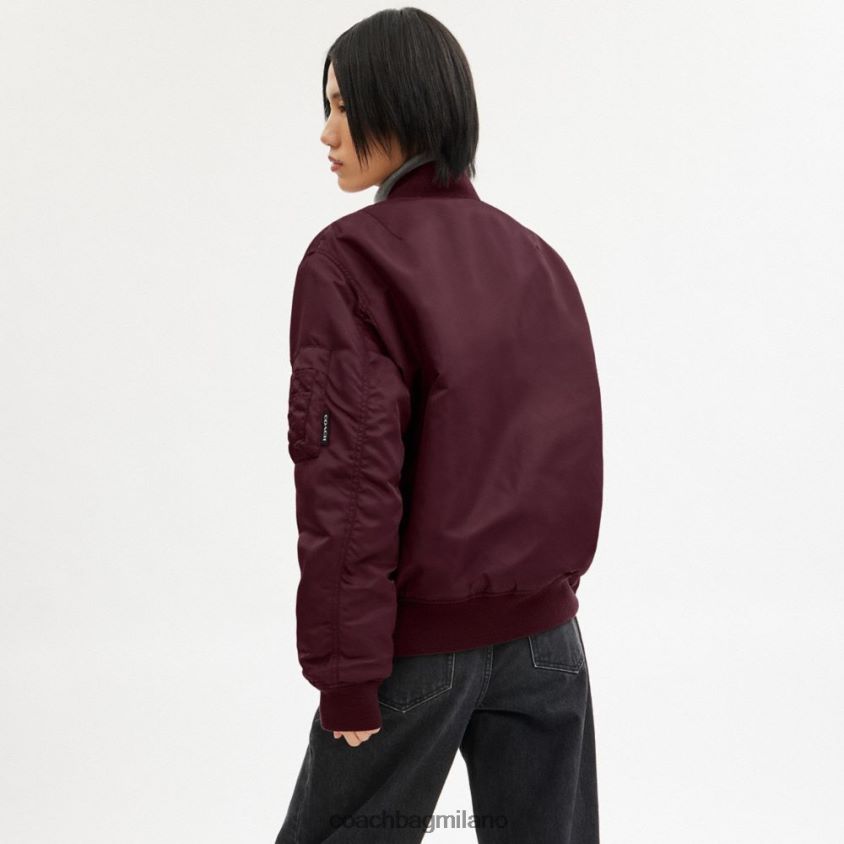 Coach donne giacca ma-1 di capodanno con drago Borgogna FPN0Z8431