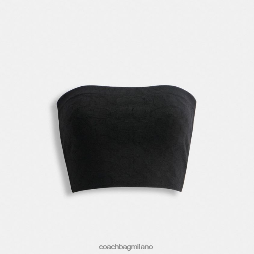 Coach donne caratteristico top a fascia in maglia nero FPN0Z8491