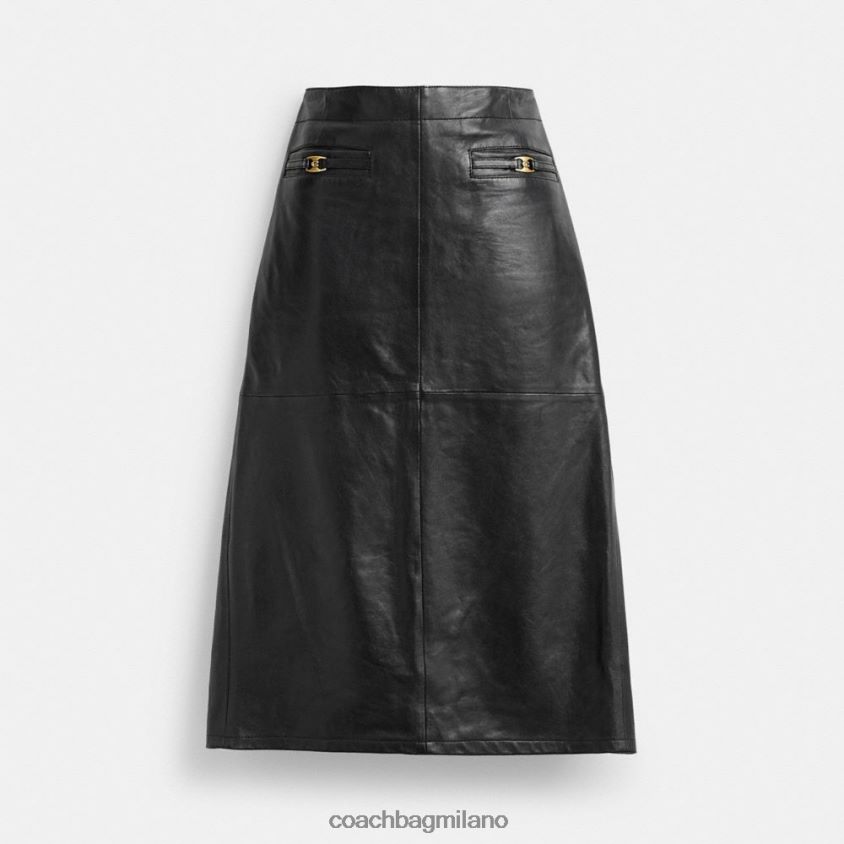 Coach donne gonna lunga in pelle nero FPN0Z8509