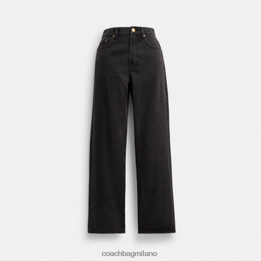Coach donne jeans a gamba dritta nero FPN0Z8506