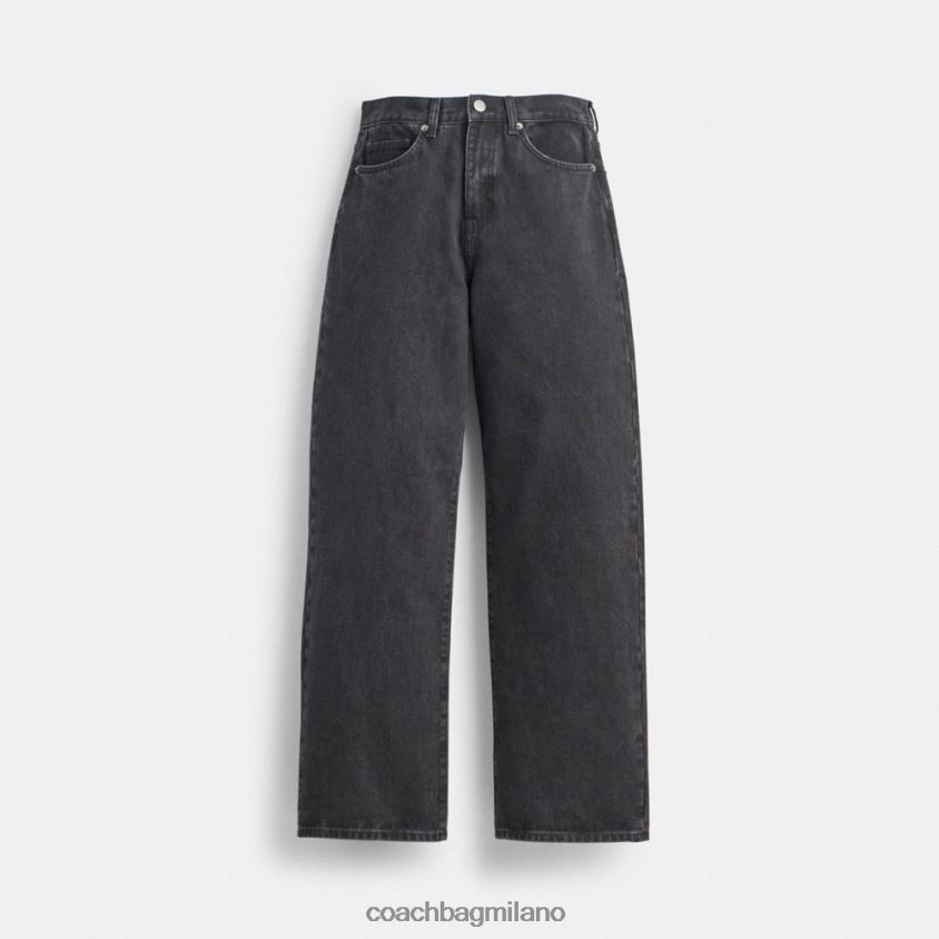 Coach donne jeans dalla vestibilità ampia nero FPN0Z8511