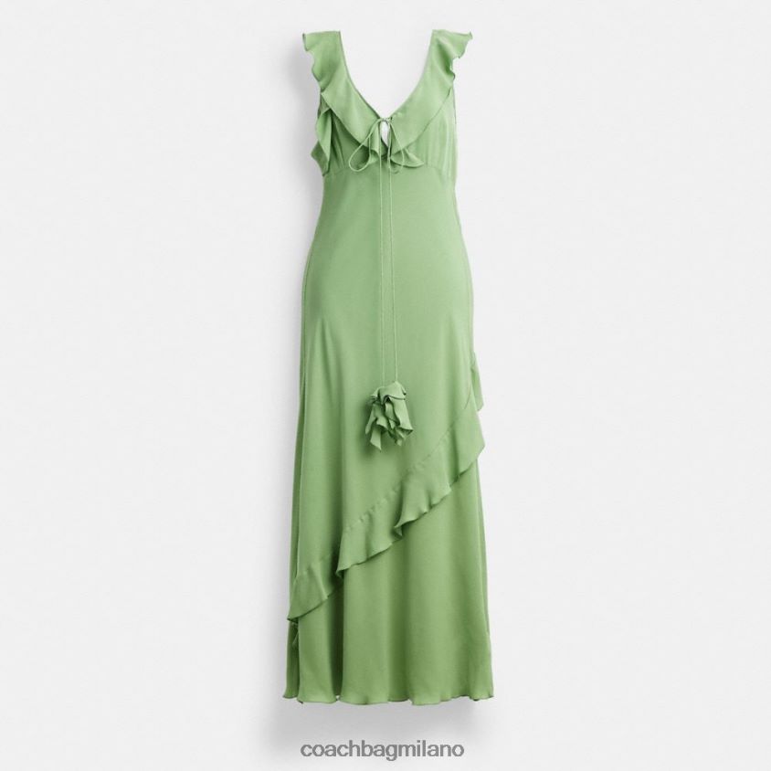 Coach donne Abito in sbieco con scollo a V verde FPN0Z8518