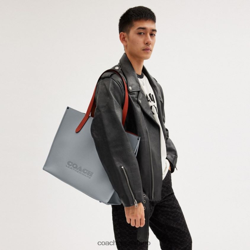 Coach uomini borsa a staffetta grigio blu FPN0Z8630