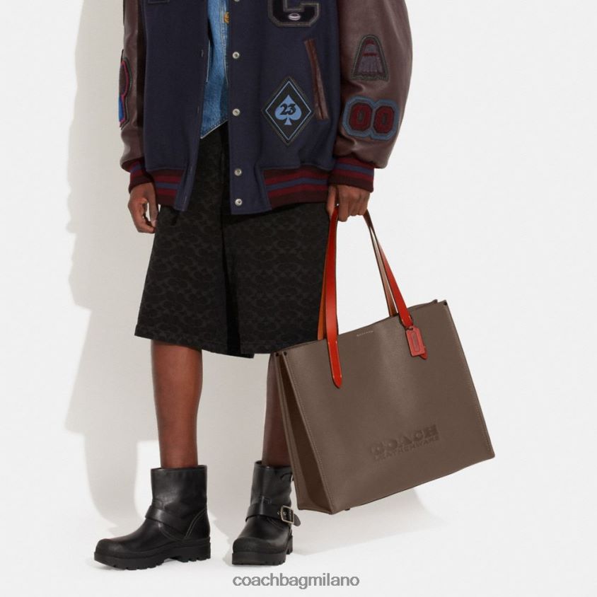 Coach uomini borsa a staffetta pietra scura FPN0Z8631