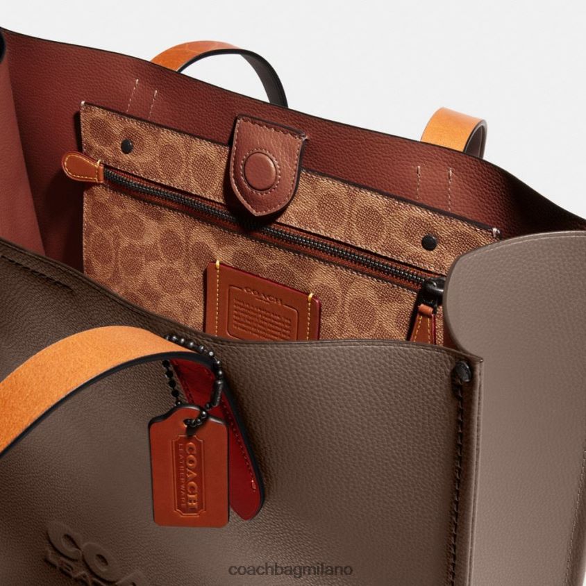 Coach uomini borsa a staffetta pietra scura FPN0Z8631