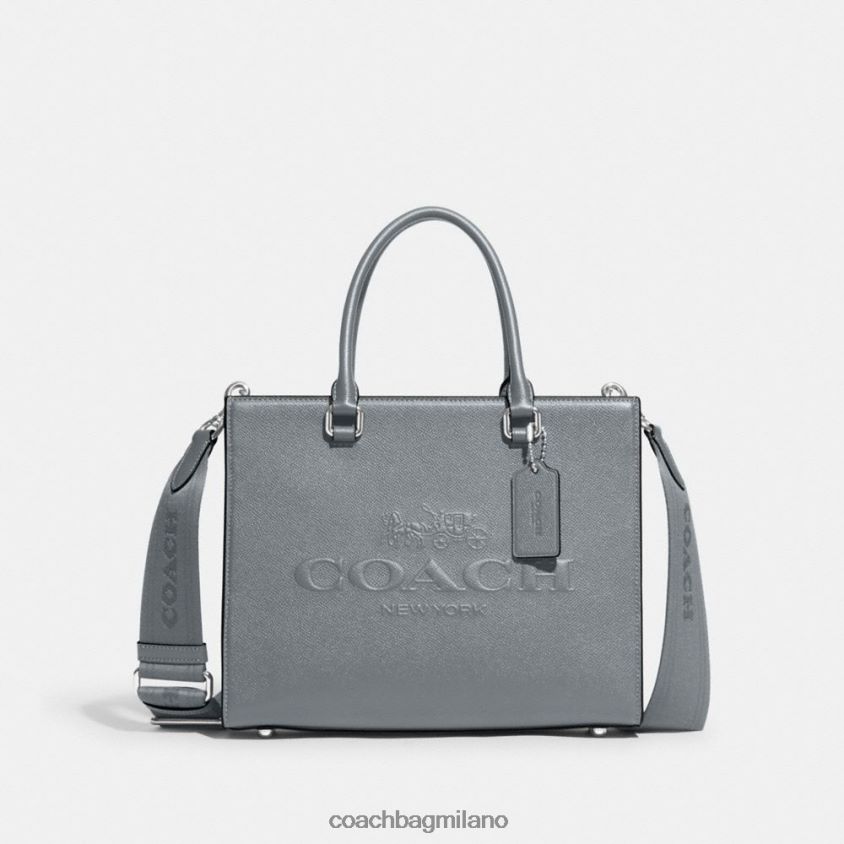 Coach uomini borsa con tela firmata grigio blu FPN0Z8634