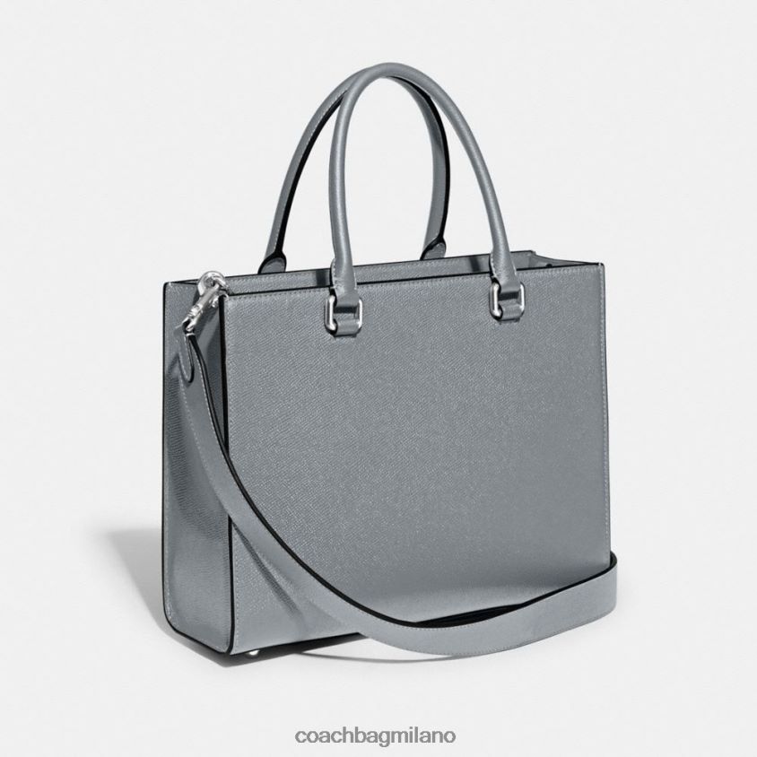 Coach uomini borsa con tela firmata grigio blu FPN0Z8634