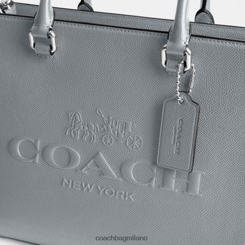 Coach uomini borsa con tela firmata grigio blu FPN0Z8634