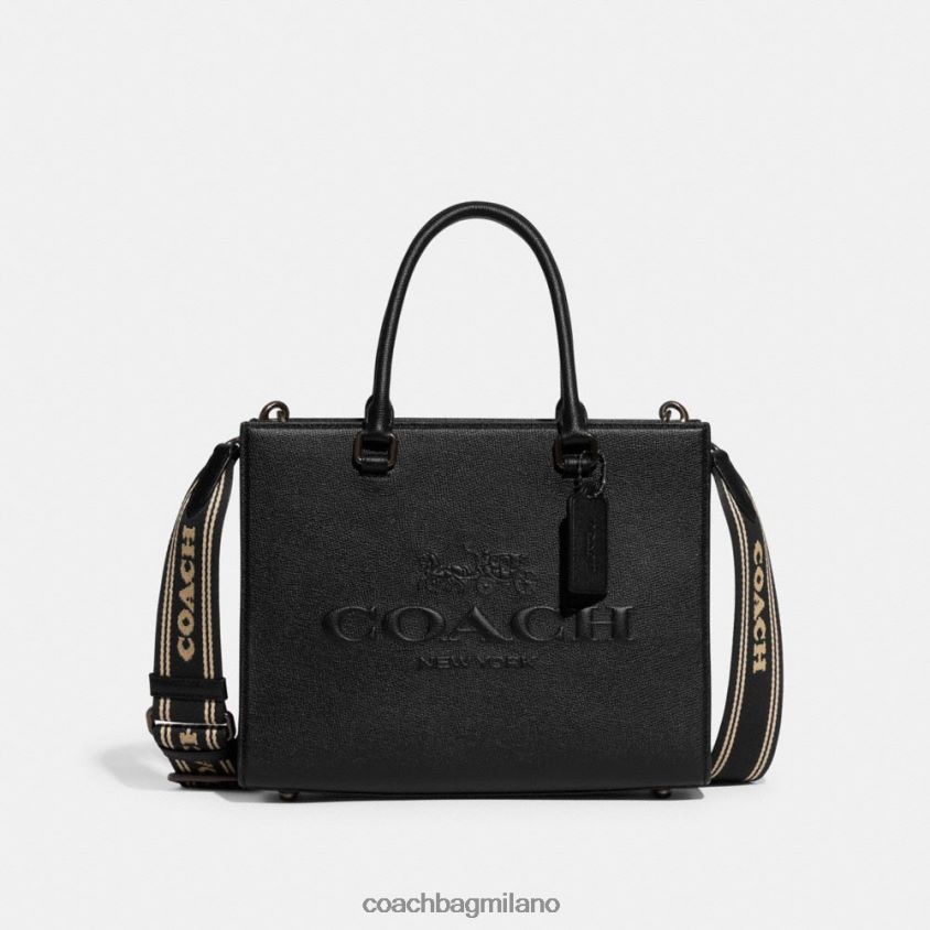 Coach uomini borsa con tela firmata nero FPN0Z8637