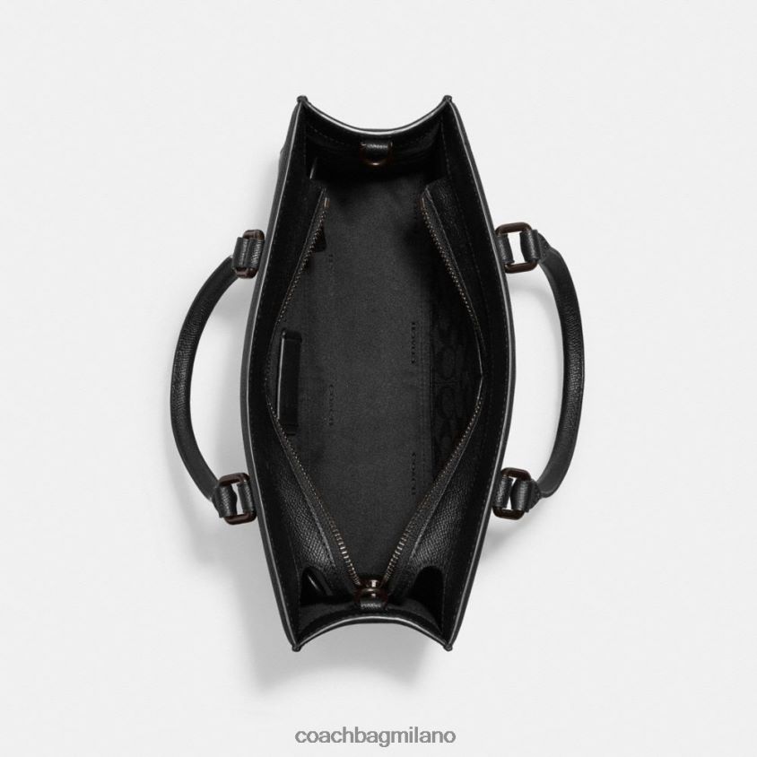 Coach uomini borsa con tela firmata nero FPN0Z8637