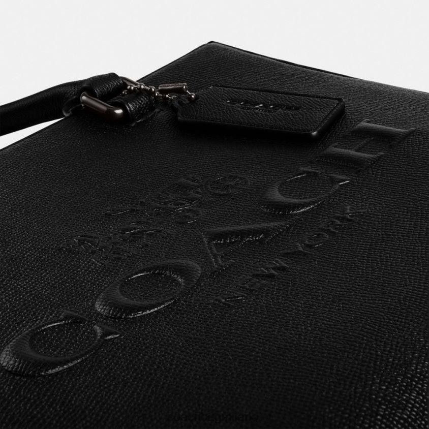 Coach uomini borsa con tela firmata nero FPN0Z8637