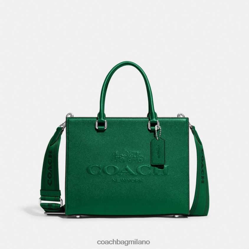Coach uomini borsa con tela firmata verde FPN0Z8643