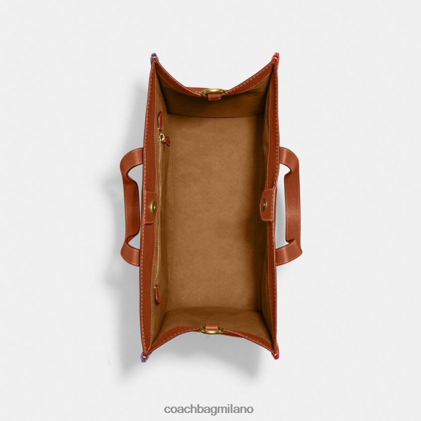 Coach uomini borsa da campo 40 con uncinetto arcobaleno ambra brunita multicolor FPN0Z8642