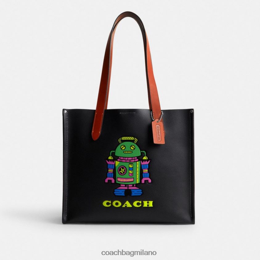 Coach uomini borsa per staffetta cosmic coach 34 con robot nero multiplo. FPN0Z8632