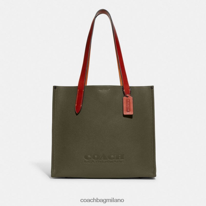 Coach uomini borsa relè 34 Army Green FPN0Z8644