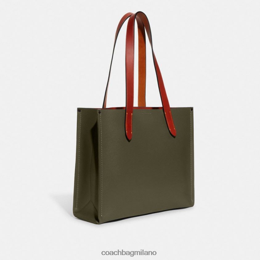 Coach uomini borsa relè 34 Army Green FPN0Z8644