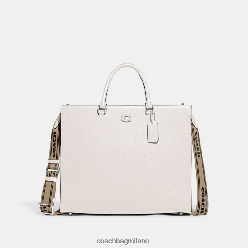 Coach uomini borsa tote 40 con interno in tela firmata gesso FPN0Z8641