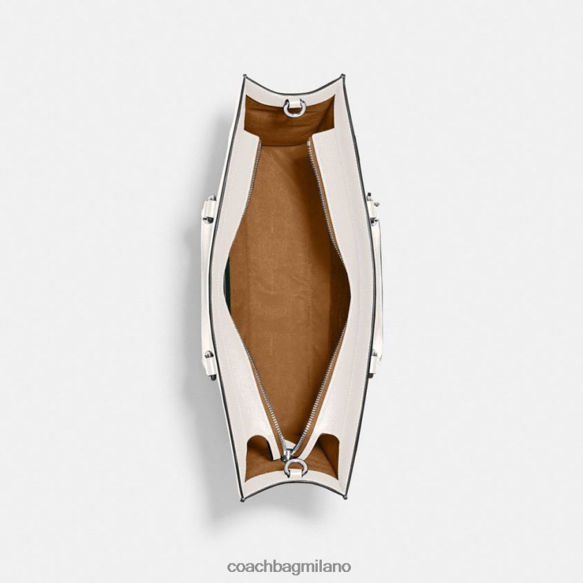 Coach uomini borsa tote 40 con interno in tela firmata gesso FPN0Z8641