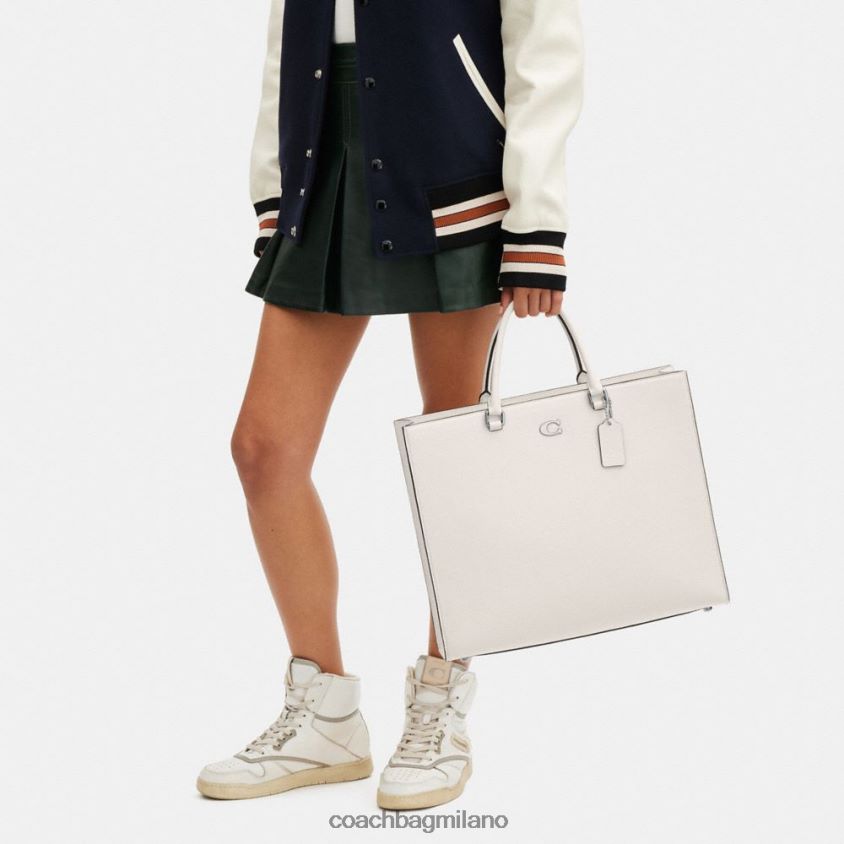 Coach uomini borsa tote 40 con interno in tela firmata gesso FPN0Z8641