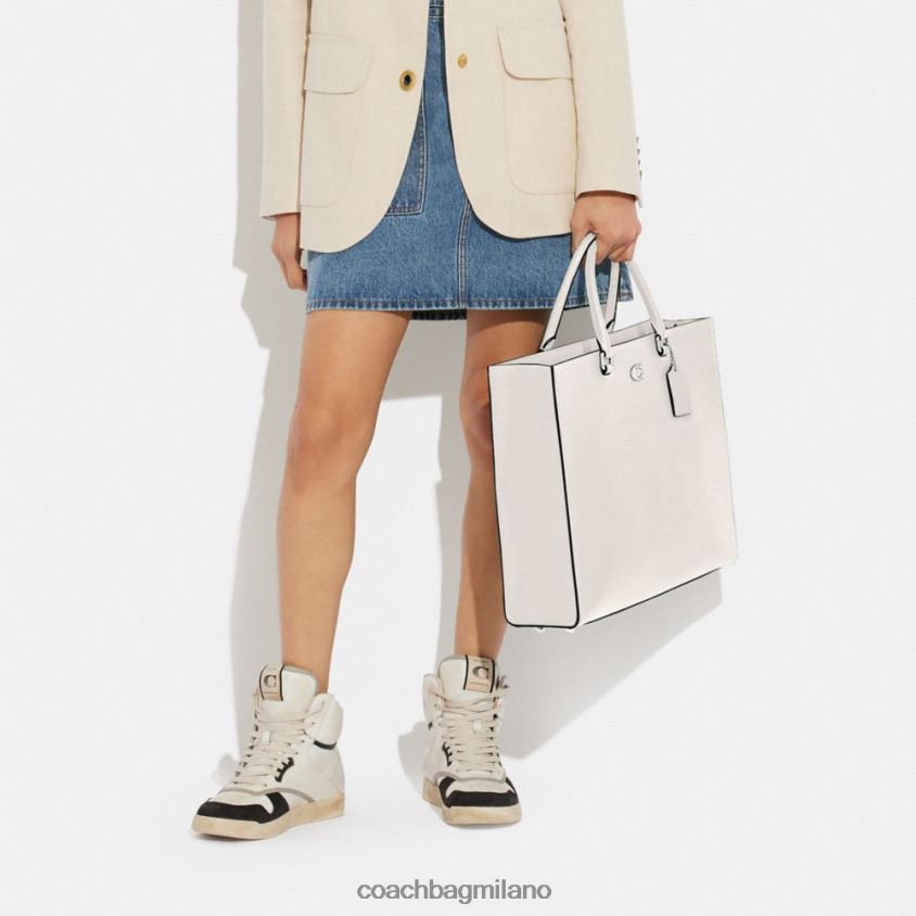 Coach uomini borsa tote 40 con interno in tela firmata gesso FPN0Z8641