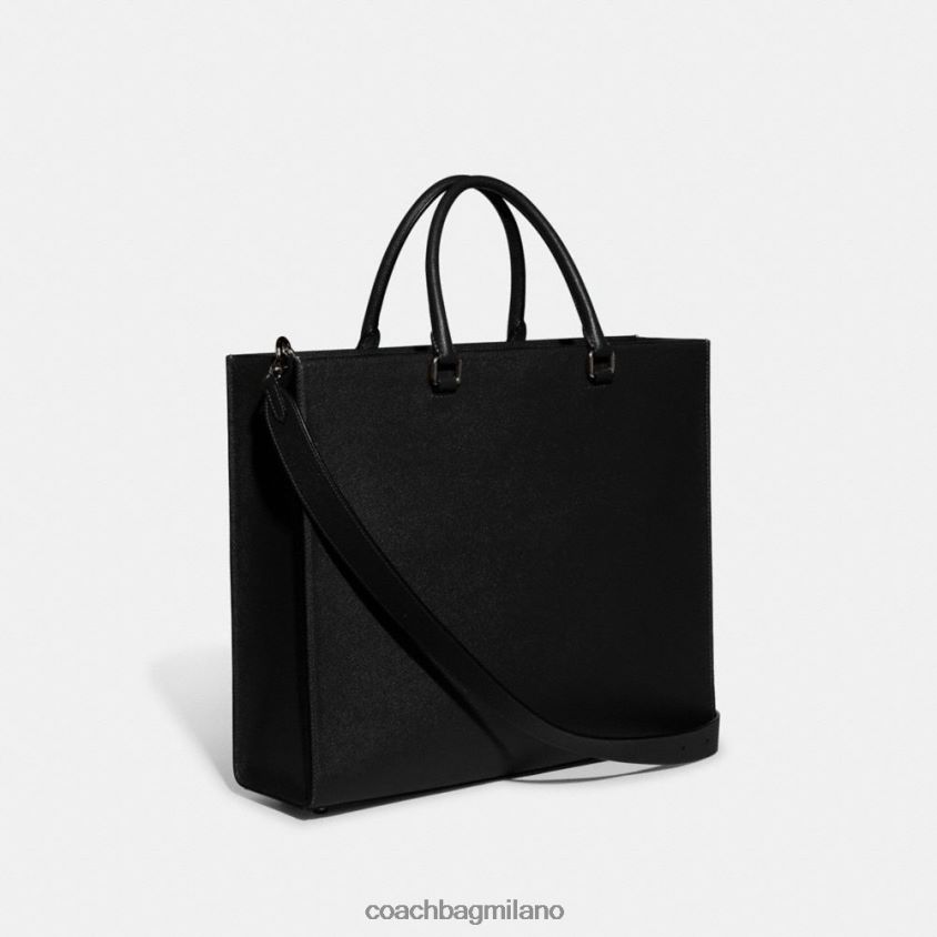 Coach uomini borsa tote 40 con interno in tela firmata nero FPN0Z8638
