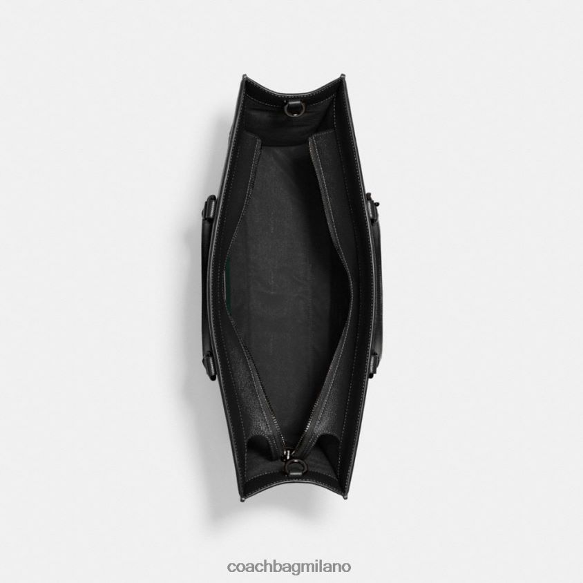 Coach uomini borsa tote 40 con interno in tela firmata nero FPN0Z8638