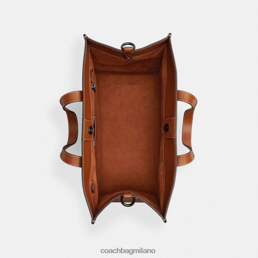 Coach uomini borsa tote field 40 in micro jacquard esclusivo cacao/ambra brunita FPN0Z8636