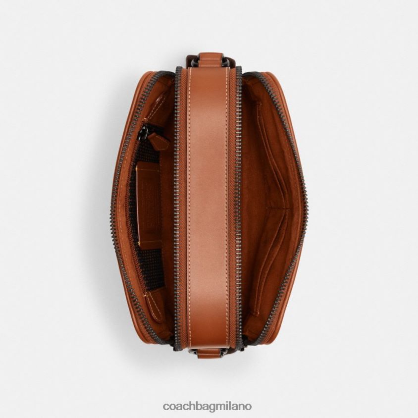 Coach uomini borsa a tracolla charter 24 in micro jacquard esclusivo cacao/ambra brunita FPN0Z8663