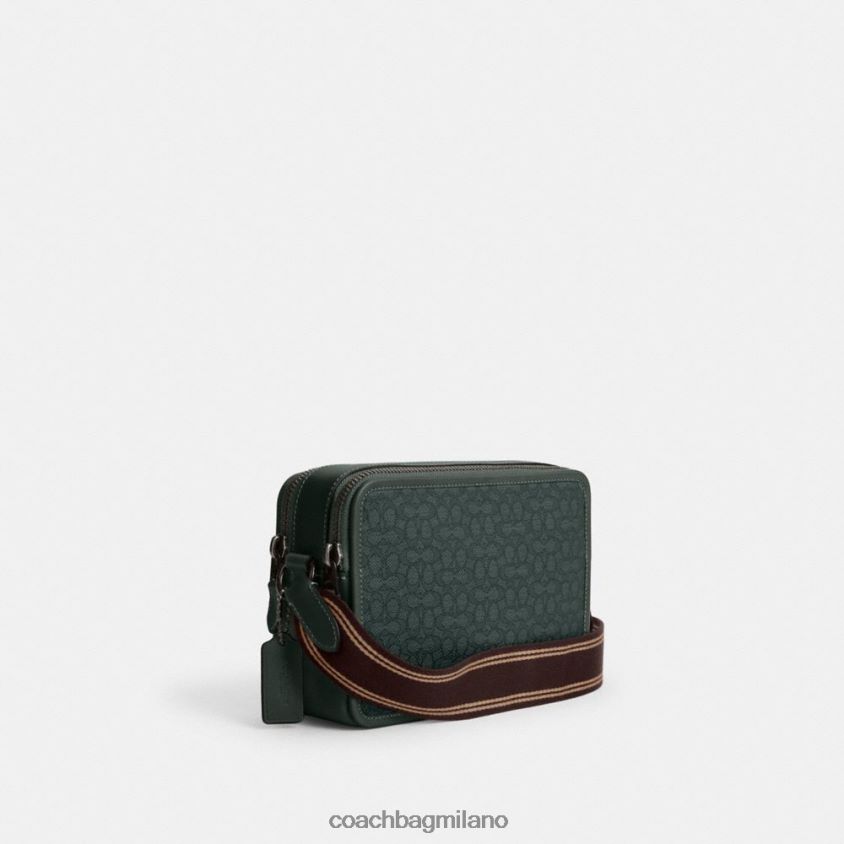 Coach uomini borsa a tracolla charter 24 in micro jacquard esclusivo verde amazzonico FPN0Z8662