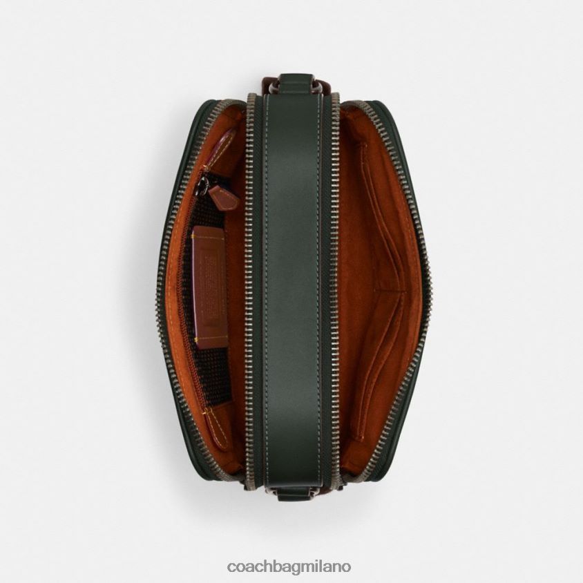 Coach uomini borsa a tracolla charter 24 in micro jacquard esclusivo verde amazzonico FPN0Z8662