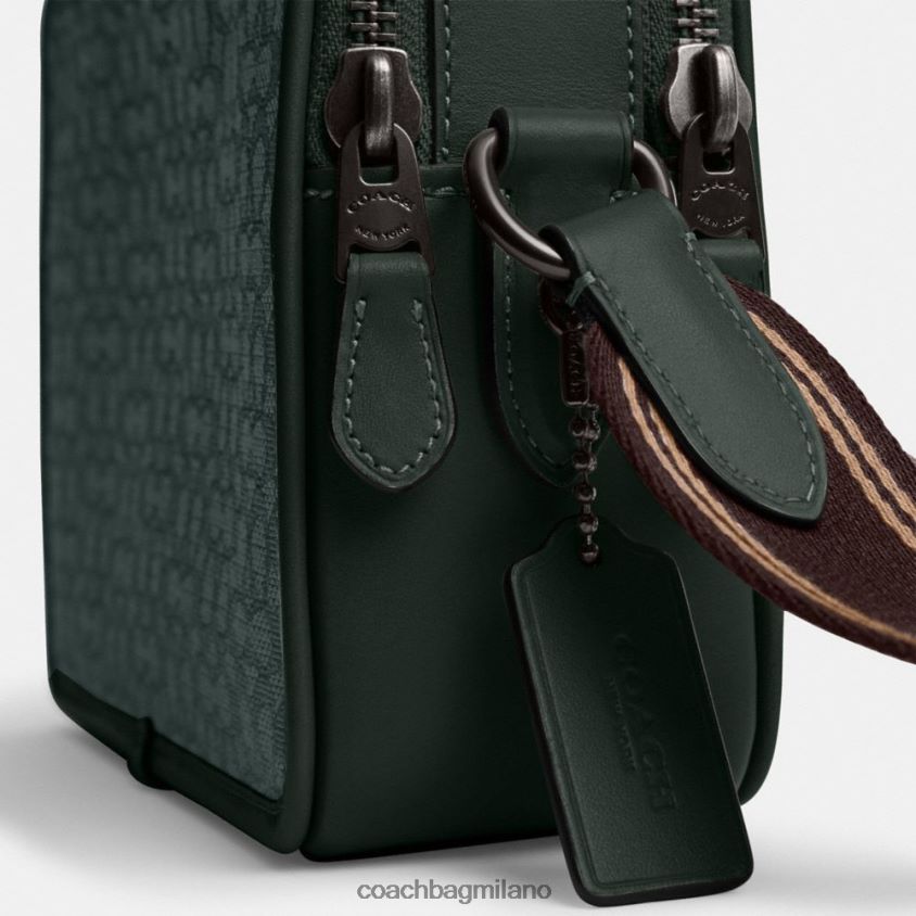 Coach uomini borsa a tracolla charter 24 in micro jacquard esclusivo verde amazzonico FPN0Z8662