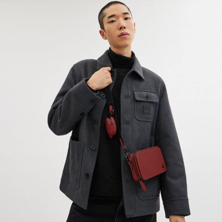 Coach uomini borsa a tracolla sottile charter rosso rubino FPN0Z8649