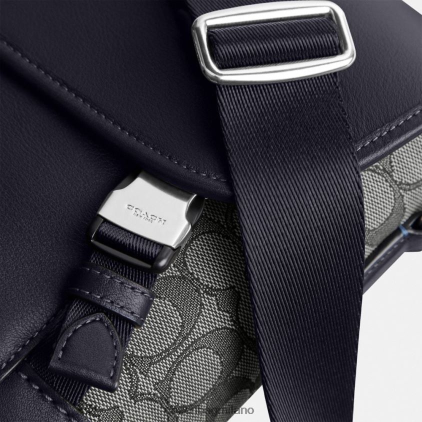 Coach uomini borsa da bici League in caratteristico jacquard marina di mezzanotte FPN0Z8665