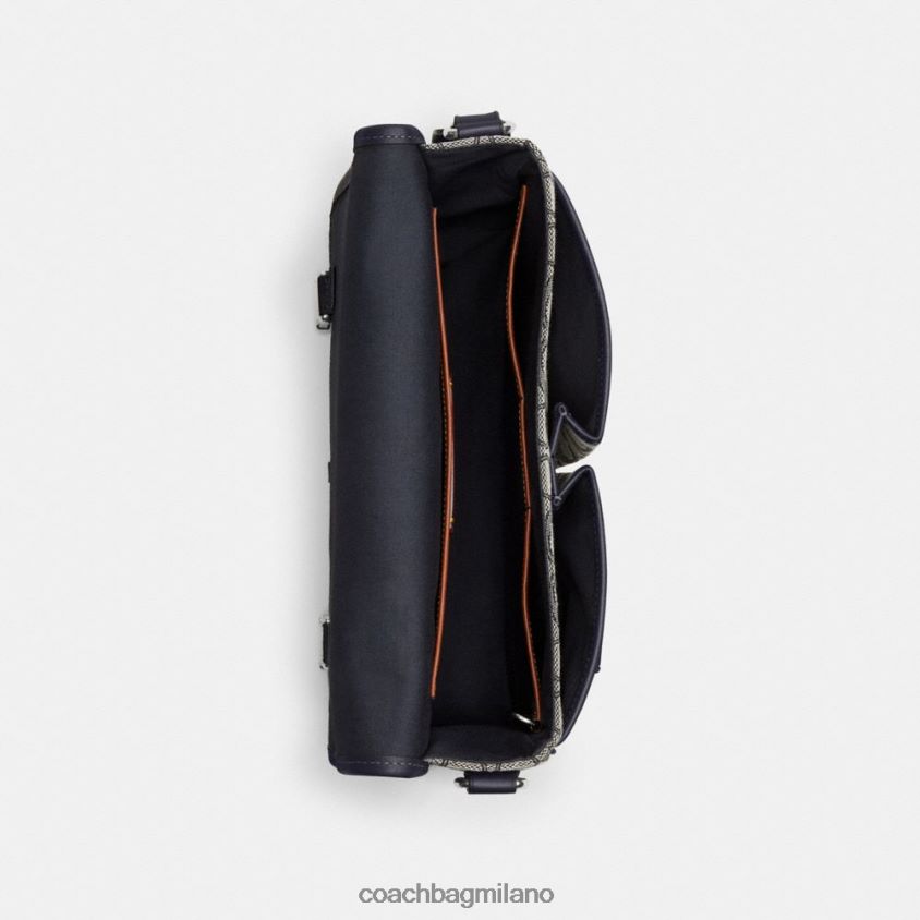 Coach uomini borsa messenger League in caratteristico jacquard marina di mezzanotte FPN0Z8664