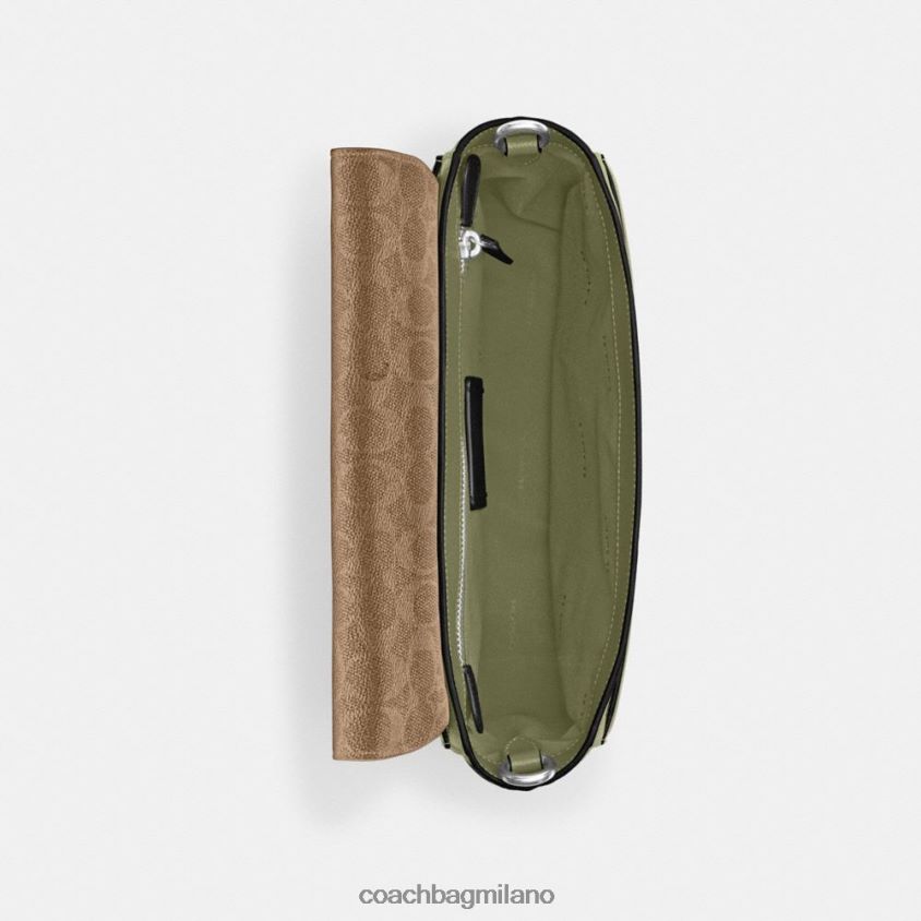 Coach uomini borsa messenger con interno in tela firmata muschio FPN0Z8647