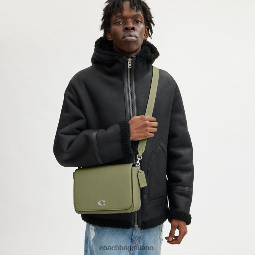 Coach uomini borsa messenger con interno in tela firmata muschio FPN0Z8647