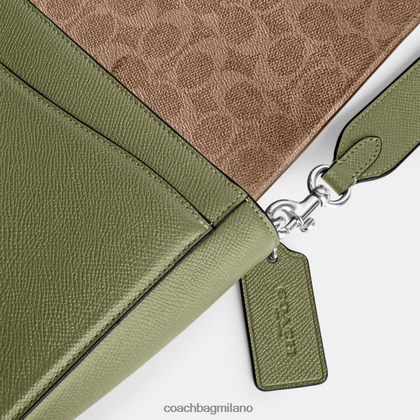 Coach uomini borsa messenger con interno in tela firmata muschio FPN0Z8647