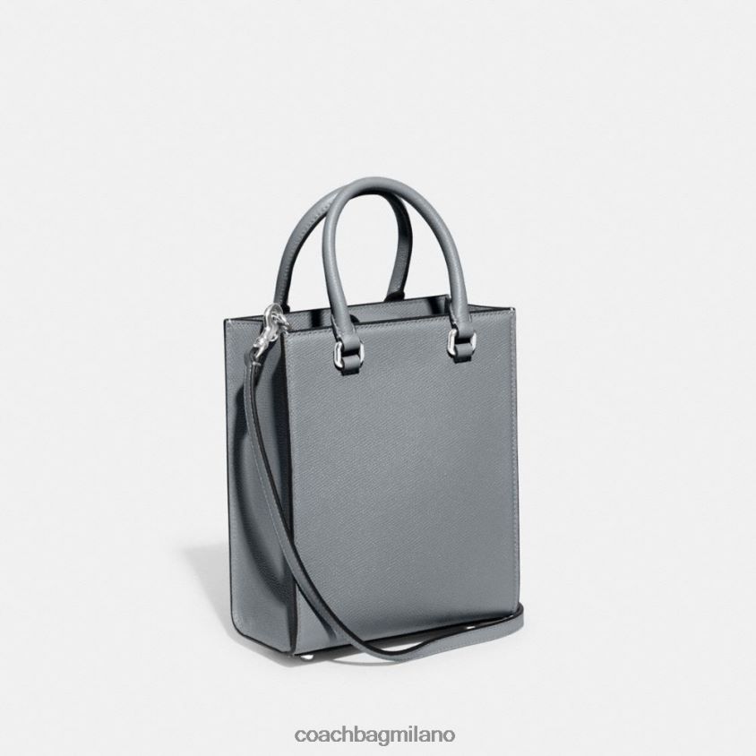 Coach uomini borsa tote 16 con tela firmata grigio blu FPN0Z8670