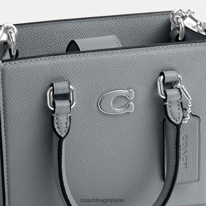 Coach uomini borsa tote 16 con tela firmata grigio blu FPN0Z8670