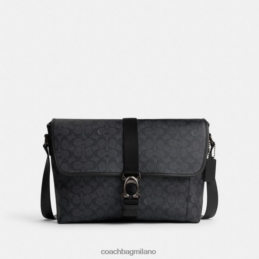 Coach uomini messenger Beck in tela firmata carbone FPN0Z8654