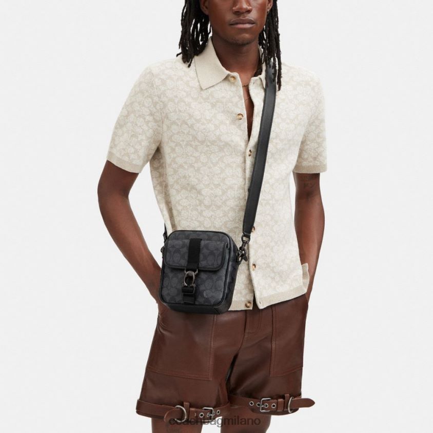 Coach uomini tracolla Beck in tela esclusiva carbone FPN0Z8672