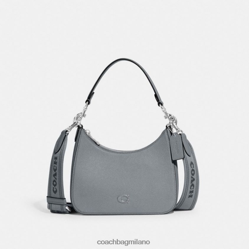 Coach uomini tracolla hobo con tela firmata grigio blu FPN0Z8666