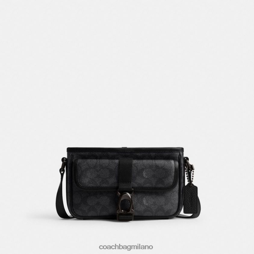 Coach uomini tracolla slim Beck in tela esclusiva carbone FPN0Z8659