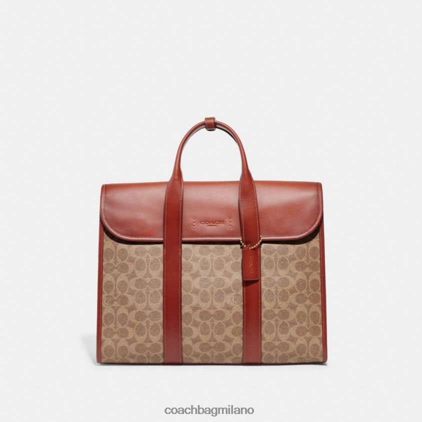 Coach uomini Portafoglio Gotham in tela esclusiva marrone chiaro/ruggine FPN0Z8626