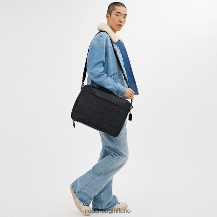 Coach uomini Slip convertibile Gotham in tela esclusiva carbone FPN0Z8617