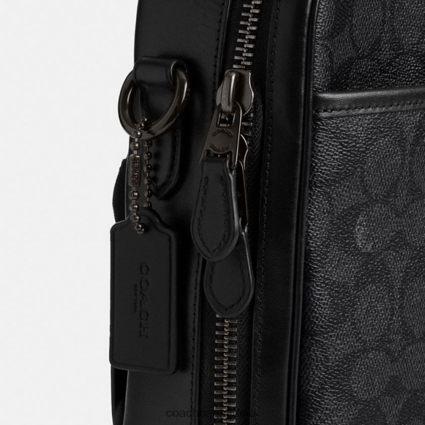Coach uomini Slip convertibile Gotham in tela esclusiva carbone FPN0Z8617